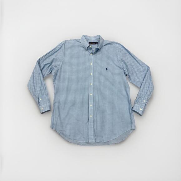 Ralph Lauren Plaid Shirt Men’s Size XLT XL Tall Blue Purple Long Sleeve Casual - Picture 1 of 7